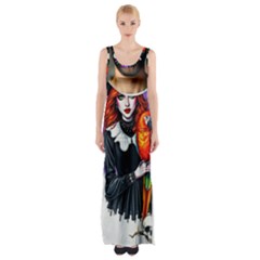Halloween T-shirts Design  Thigh Split Maxi Dress by decentralizedstore