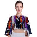 Halloween T-shirts design  Tie Back Butterfly Sleeve Chiffon Top View1
