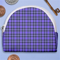 Blue Tartan Plaid 1 Horseshoe Style Canvas Pouch by dressshop