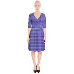 Blue Tartan Plaid 1 Wrap Up Cocktail Dress by dressshop