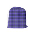 Blue Tartan Plaid 1 Drawstring Pouch (Large) View2