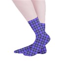 Blue Tartan Plaid 1 Smooth Crew Length Tube Socks View2
