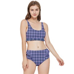 Purple Plaid Tartan 1 Frilly Bikini Set by dressshop