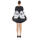 Black And White Simple Make Me Smile T Shirt 20250203 014057 0000 Long Sleeve Velvet V-neck Dress View2