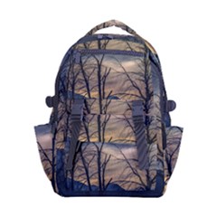 Tree Silhouette At Border Of Nahuel Haupi Lake, Rio Negro, Argentina Carry-on Double Buckle Travel Backpack by dflcprintsclothing