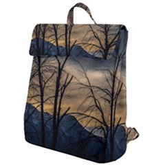 Tree Silhouette At Border Of Nahuel Haupi Lake, Rio Negro, Argentina Flap Top Backpack by dflcprintsclothing