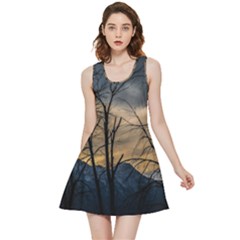 Tree Silhouette At Border Of Nahuel Haupi Lake, Rio Negro, Argentina Inside Out Reversible Sleeveless Dress by dflcprintsclothing