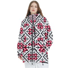 Ukrainian Folk Seamless Pattern Ornament Ethnic Ornament Border Element Traditional Art Women s Multi Pockets Zip Ski And Snowboard Waterproof Breathable Jacket by Grandong