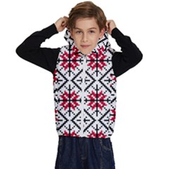 Ukrainian Folk Seamless Pattern Ornament Ethnic Ornament Border Element Traditional Art Kids  Stylish Hooded Puffer Vest by Grandong