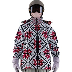 Ukrainian Folk Seamless Pattern Ornament Ethnic Ornament Border Element Traditional Art Women s Zip Ski And Snowboard Waterproof Breathable Jacket by Grandong