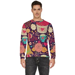 Collage Worx Black Collage Cupcake Eifel Tower Fireworks Paris Men s Fleece Sweatshirt by Grandong