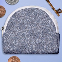 Blue Ornament Complex Mosaic Print Pattern Horseshoe Style Canvas Pouch by dflcprintsclothing