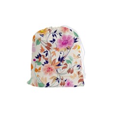 Abstract Floral Background Drawstring Pouch (medium) by kyorashop23