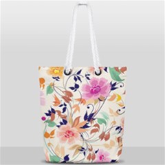 Abstract Floral Background Full Print Rope Handle Tote (small) by kyorashop23
