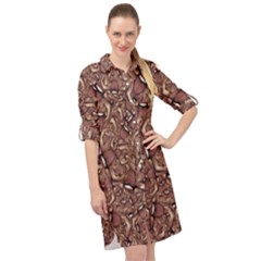 Human Spider Mutant Creatures Motif Random Pattern Long Sleeve Mini Shirt Dress by dflcprintsclothing