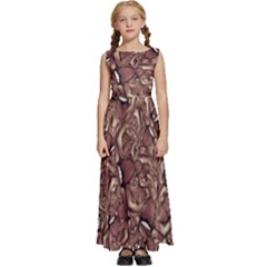 Human Spider Mutant Creatures Motif Random Pattern Kids  Satin Sleeveless Maxi Dress by dflcprintsclothing