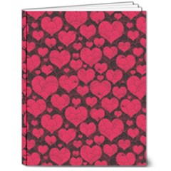 Valentines Day Hearts Pattern Love Red 7  X 9  Softcover Notebook by Maspions