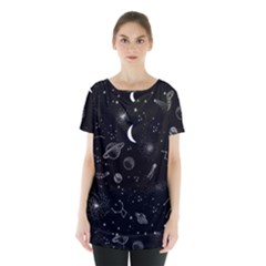 Cosmic Black Space Star Skirt Hem Sports Top by Ndabl3x