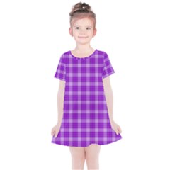 Purple Plaid Tartan 3 Kids  Simple Cotton Dress by dressshop