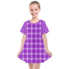 Purple Plaid Tartan 3 Kids  Smock Dress by dressshop