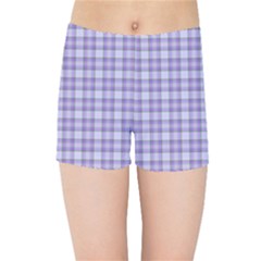 Purple Plaid Tartan 2 Kids  Sports Shorts by dressshop