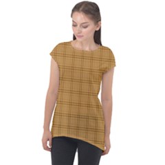Autumn Fall Plaid Tartan 1 Cap Sleeve High Low Top by dressshop
