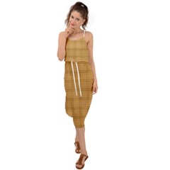 Autumn Fall Plaid Tartan 1 Waist Tie Cover Up Chiffon Dress by dressshop