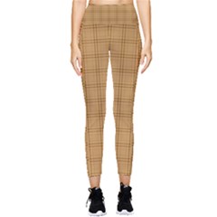 Autumn Fall Plaid Tartan 1 Pocket Leggings  by dressshop