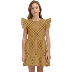 Autumn Fall Plaid Tartan 1 Diagonal Kids  Winged Sleeve Dress by dressshop