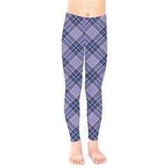 Purple Plaid Tartan 1 Diagonal Kids  Classic Winter Leggings by dressshop