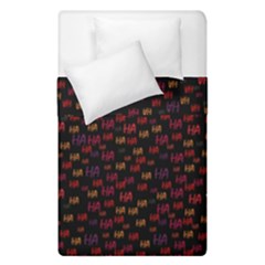 Pattern Ha Ha Ha  Abstract Black Dark Doodle Hahaha Pattern Physco Duvet Cover Double Side (single Size) by Salmanaz77
