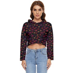 Pattern Ha Ha Ha  Abstract Black Dark Doodle Hahaha Pattern Physco Women s Lightweight Cropped Hoodie by Salmanaz77