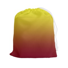 Electric Yellow To Burgundy Red Linear Gradient Drawstring Pouch (2xl) by GradientsOmbre