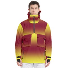 Electric Yellow To Burgundy Red Bilinear Gradient Men s Pullover Zip Ski And Snowboard Waterproof Breathable Jacket