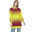 Burgundy Red To Electric Yellow Bilinear Gradient Women s Long Oversized Pullover Hoodie View1