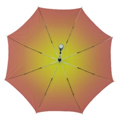 Electric Yellow To Coral Pink Linear Gradient Automatic Folding Umbrella With Case (medium) by GradientsOmbre