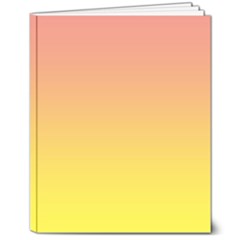 Coral Pink To Electric Yellow Linear Gradient 8  X 10  Hardcover Notebook by GradientsOmbre