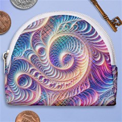 Abstract Fractal Art Swirl Pattern Horseshoe Style Canvas Pouch by Salmanaz77