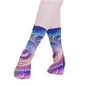 Abstract Fractal Art Swirl Pattern Smooth Crew Length Tube Socks View3