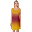 Amber Orange To Burgundy Red Bilinear Gradient Sleeveless Satin Nightdress View1