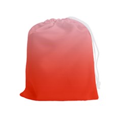 Pink Lace To Scarlet Red Linear Gradient Drawstring Pouch (xl) by GradientsOmbre