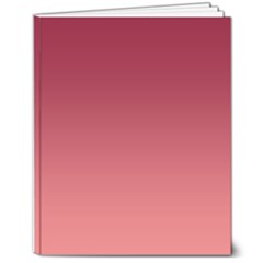 Burgundy Red To Coral Pink Linear Gradient 8  X 10  Softcover Notebook by GradientsOmbre