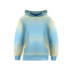 Cream Yellow To Baby Blue Bilinear Gradient Kids  Pullover Hoodie by GradientsOmbre
