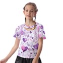 Hearts Love Purple Kids  Front Cut T-Shirt View2