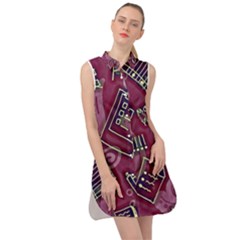 Abstract Art Pattern Design Background Sleeveless Shirt Dress by Grandong