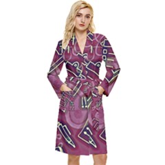 Abstract Art Pattern Design Background Long Sleeve Velvet Robe by Grandong
