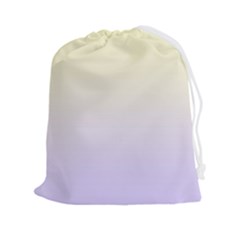Cream Yellow To Pale Violet Linear Gradient Drawstring Pouch (2xl) by GradientsOmbre