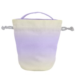 Cream Yellow To Pale Violet Bilinear Gradient Drawstring Bucket Bag by GradientsOmbre