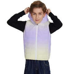 Cream Yellow To Pale Violet Bilinear Gradient Kids  Stylish Hooded Puffer Vest by GradientsOmbre
