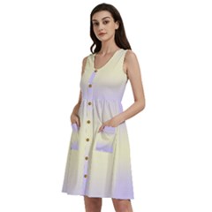 Pale Violet To Cream Yellow Bilinear Gradient Sleeveless Dress With Pocket by GradientsOmbre